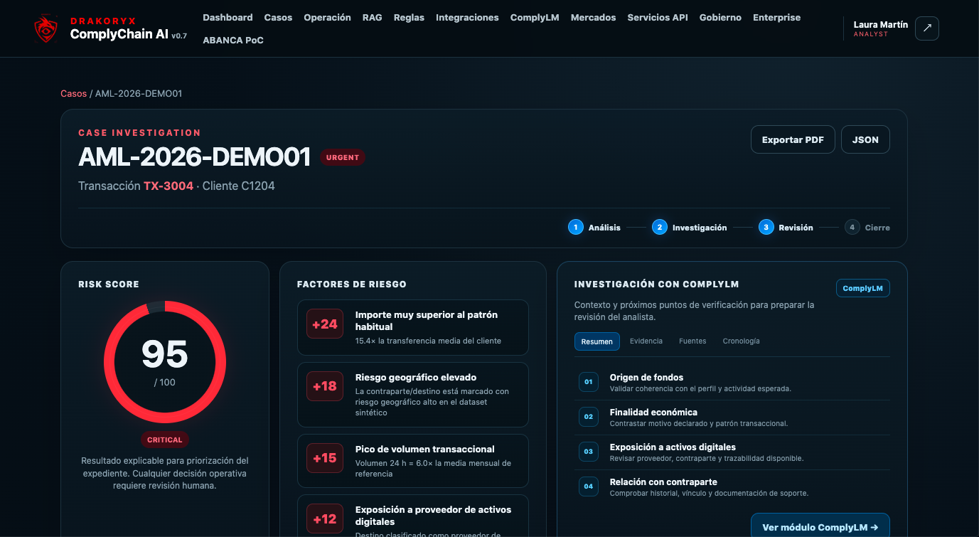 Investigación con ComplyLM